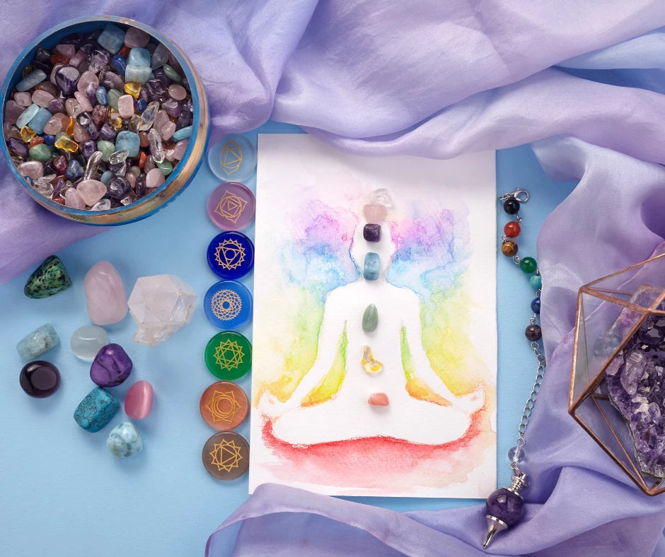 chakras, tumbled stones