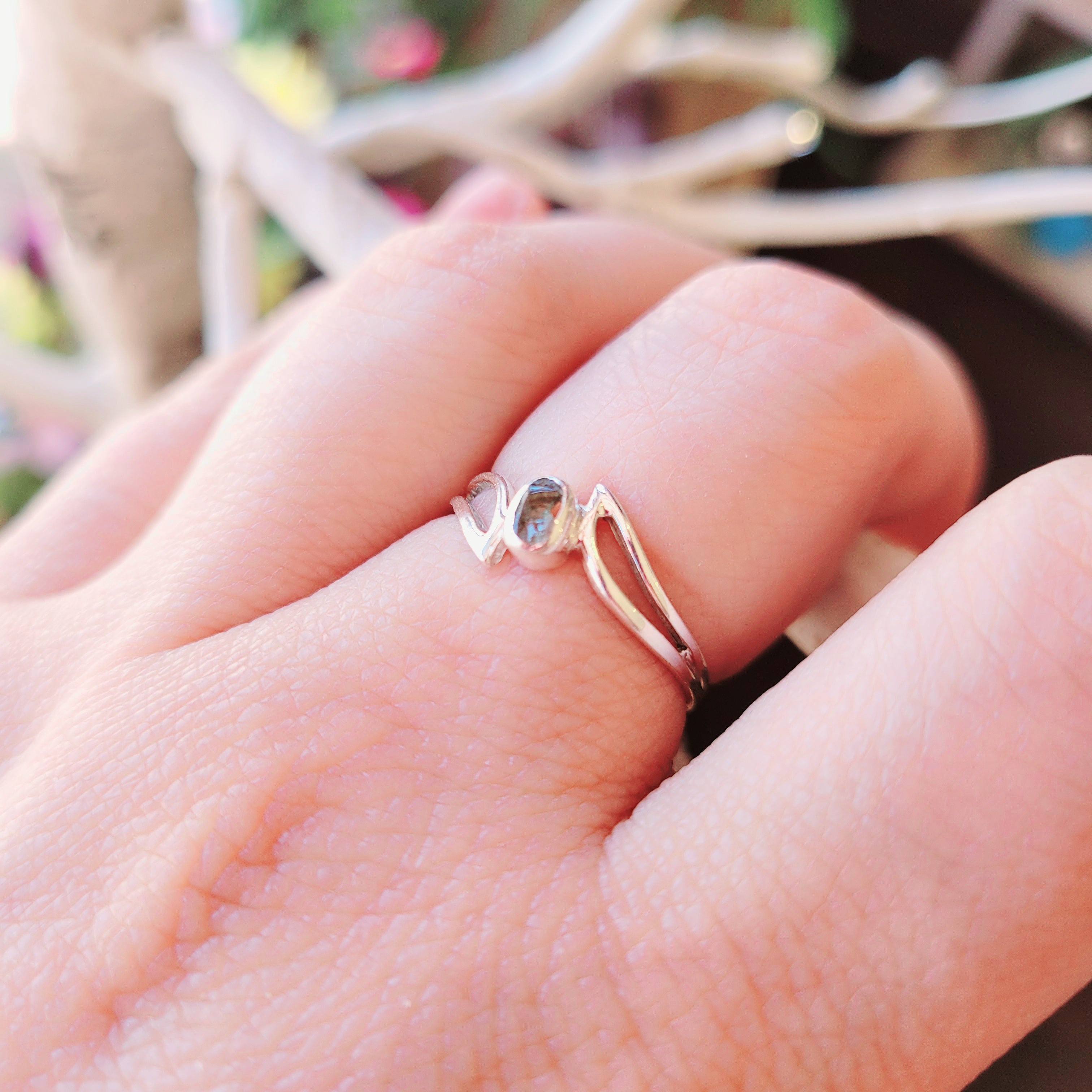 Tiny Moldavite // Stellar Vibes Dainty Ring discount // Authentic