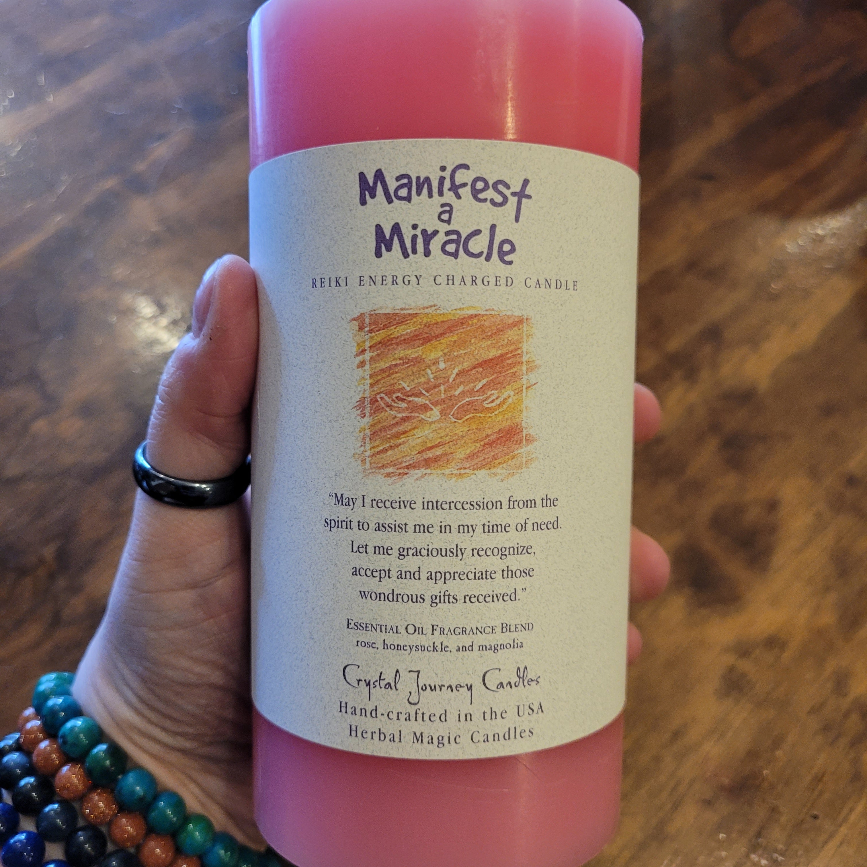 Manifest a Miracle Reiki Pillar